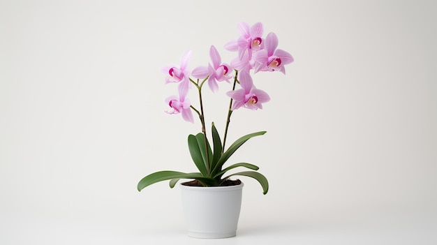 Foto di Cattleya in vaso minimalista come pianta d'appartamento per la decorazione domestica