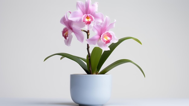 Foto di Cattleya in vaso minimalista come pianta d'appartamento per la decorazione domestica