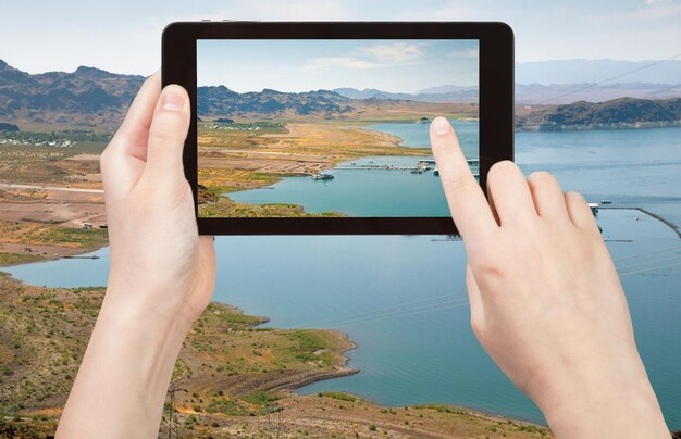 Foto di cattura turistica del lago Mead in Nevada