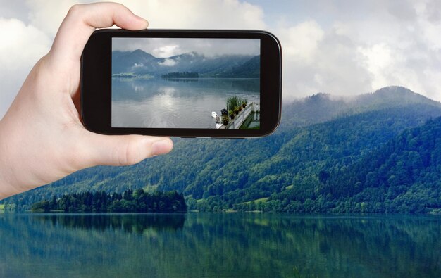 Foto di cattura turistica del lago Schliersee Bavaria