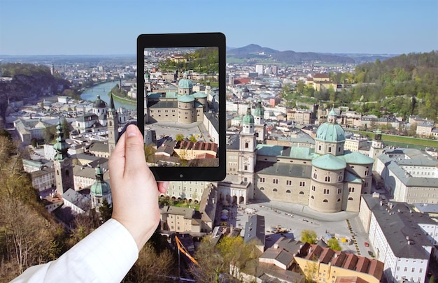 Foto di cattura turistica del panorama di Salisburgo