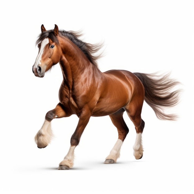 Foto di cavallo professionale a corpo intero in movimento 8k Uhd realistica