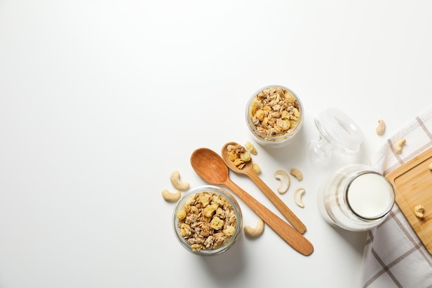 Foto di cibo crudo per muesli colazione