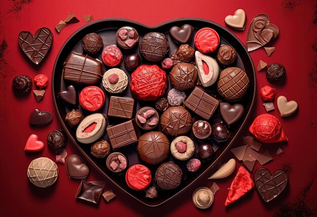 foto di cioccolato di San Valentino nello stile di migliorato digitalmente