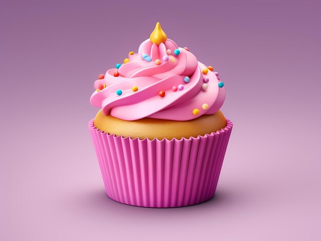 Foto di codette arcobaleno su un delizioso cupcake unsplash realizzato con Al generativa