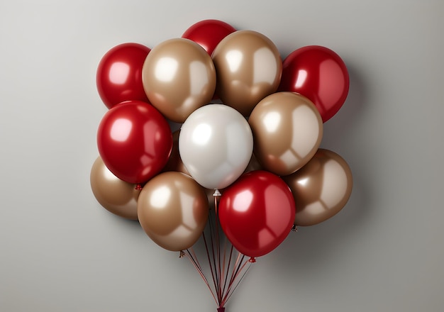 Foto di compleanno sfondo colorato con illustrazione di palloncini Buon compleanno ai generativo