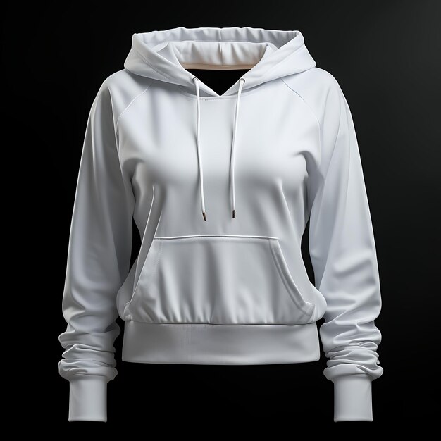 Foto di Crop Hoodie per donne cropped fit con tela di velluto Drawstr Front View Clean BG Isolato