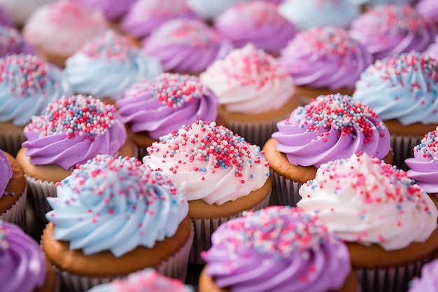 Foto di cupcake di compleanno con colori vivaci