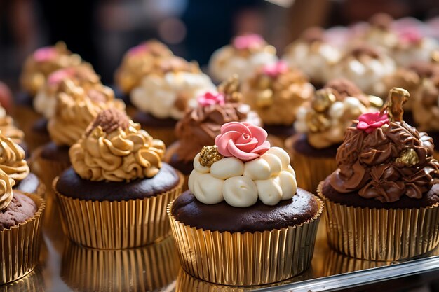 Foto di cupcake di compleanno con decorazioni a tema