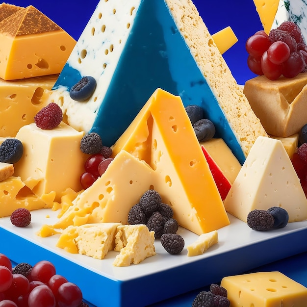 Foto di deliziosi pezzi di formaggio ai image