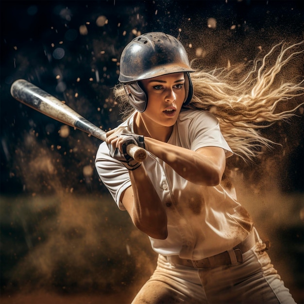 Foto di donna che colpisce la palla di calcio