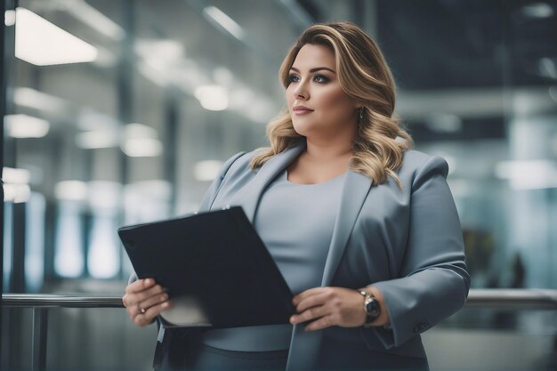 Foto di donna d'affari in un edificio aziendale