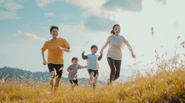 Foto di famiglia con aspetto indonesiano