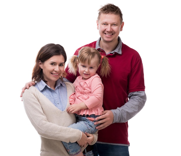 foto di famiglia di madre padre e figlia