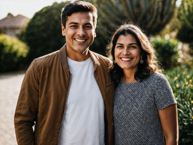 foto di famiglia felice madre e figlio generativa AI