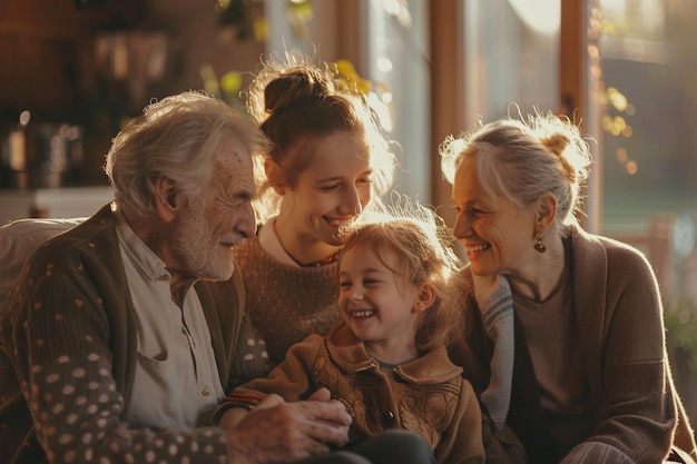 Foto di famiglia vintage che cattura momenti di