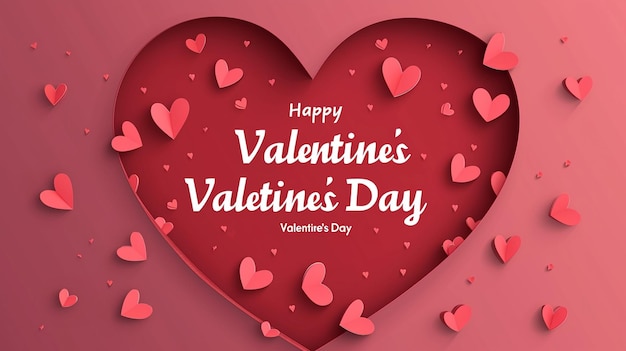 Foto di Felice Giorno di San Valentino Cartella con cuori Felice Giornata di San Valentine carta da parati generata da AI