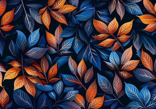 Foto di foglie colorate a disegno di sfondo di carta da parati