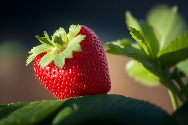 Foto di fragole fresche appena colte dal ramo