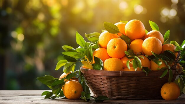 Foto di frutta arancione matura sulla tavola di legno e succo d'arancia