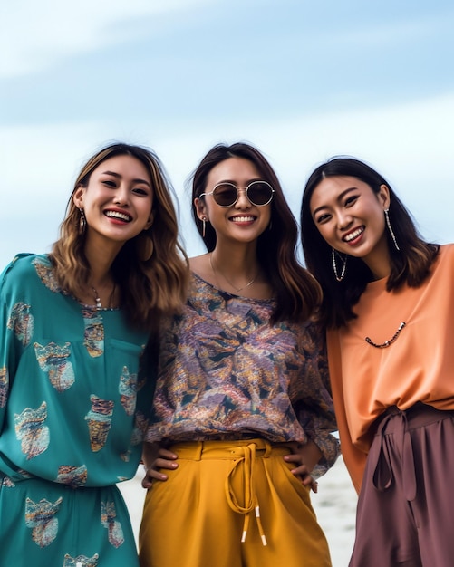 foto di giovani ragazze sulla spiaggia