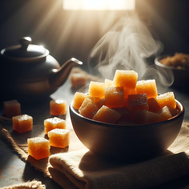 foto di jaggery sano con sfondo