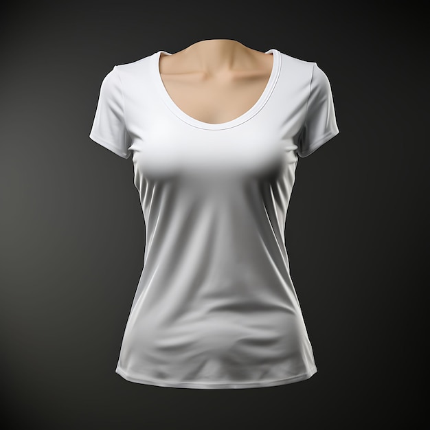 Foto di maglietta per donne Scoop Neck Style con tessuto di bambù Eco Fr Front View Clean BG Isolato