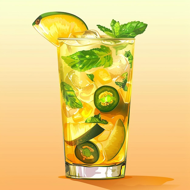 Foto di Mango Jalapeo Mojito in vetro raffreddato