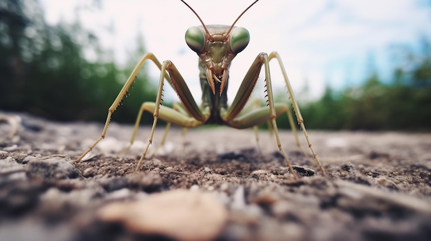 Foto di Mantis su un terreno