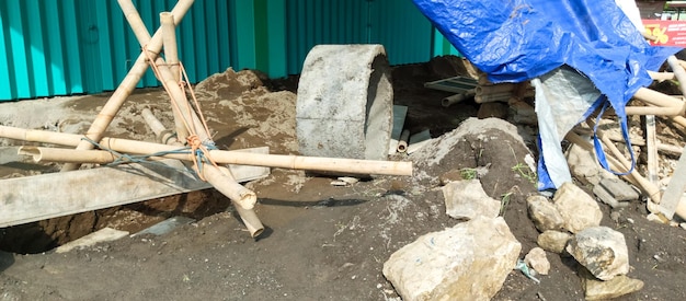 Foto di materiali da costruzione della casa scattate da un angolo di primo piano