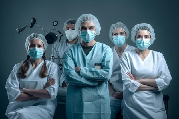 foto di medici e infermieri con attrezzature speciali