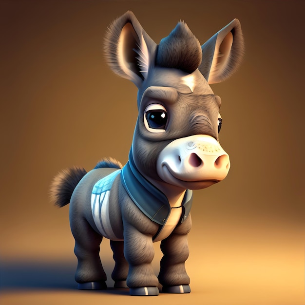 Foto di mini asino in stile pixar 3d