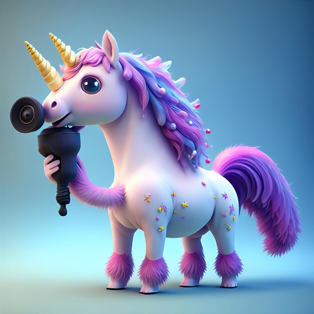 Foto di mini unicorno in stile pixar 3d