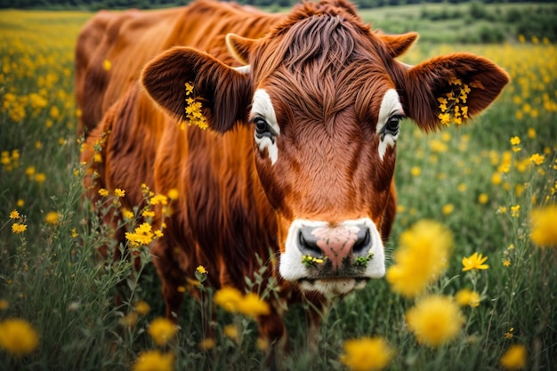 foto di mucca in fattoria