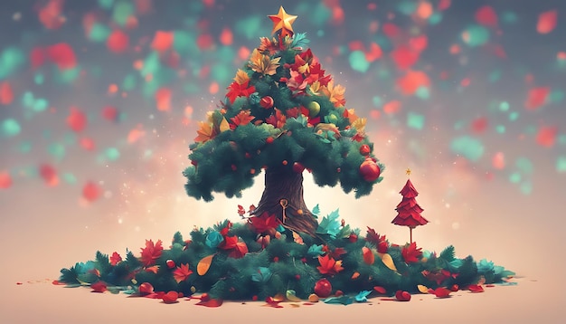 Foto di Natale luci di decorazione di vacanze gioiose e momenti allegri Ideali per i disegni dei social media