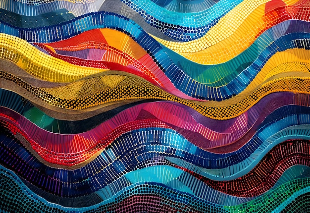 Foto di ondate e forme astratte colorate sullo sfondo