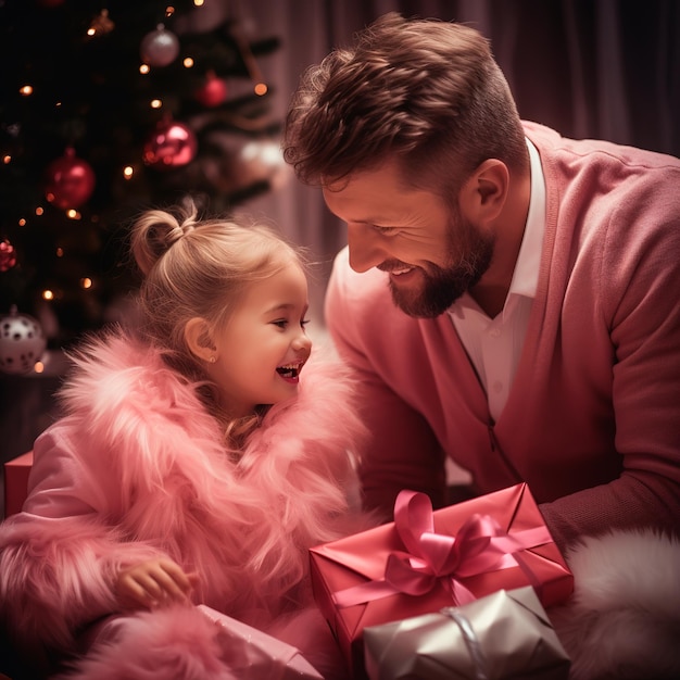 Foto di padre e figlia che festeggiano la festa del papà