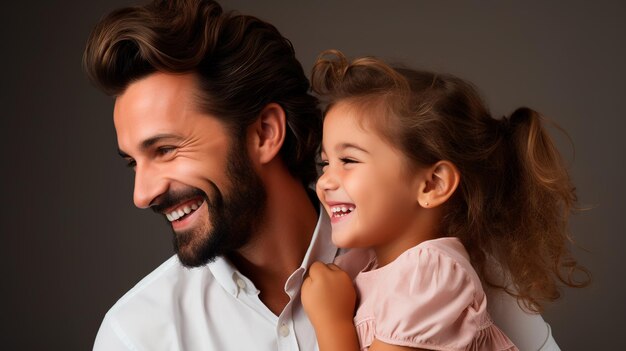 foto di padre e figlia felici