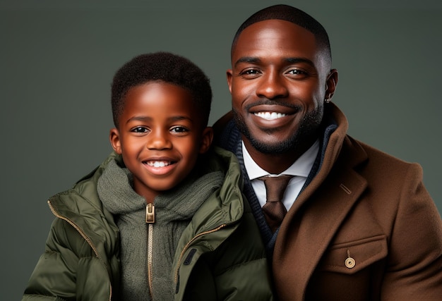 foto di padre e figlio felici