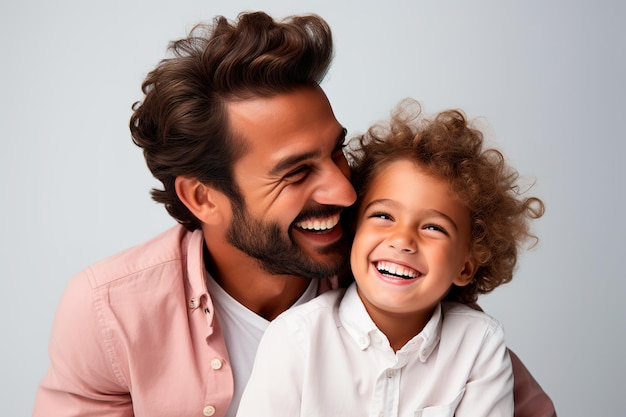 foto di padre e figlio felici