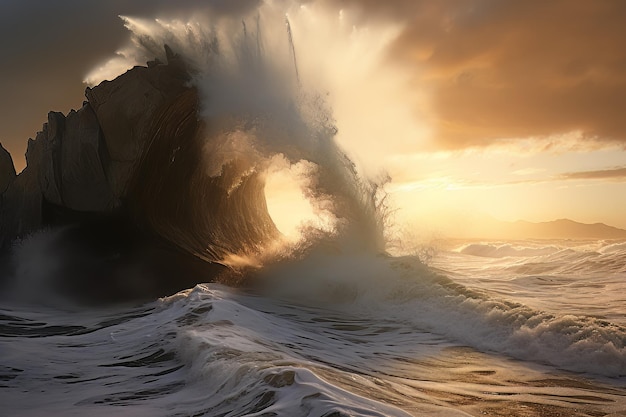 Foto di paesaggi di spiaggia d'onda, vento e meraviglia