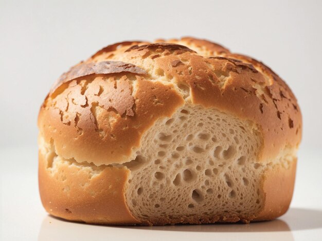 Foto di pane al latte soffice fatto in casa su uno sfondo chiaro