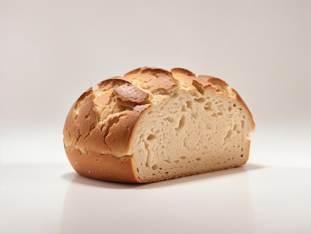 Foto di pane al latte soffice fatto in casa su uno sfondo chiaro