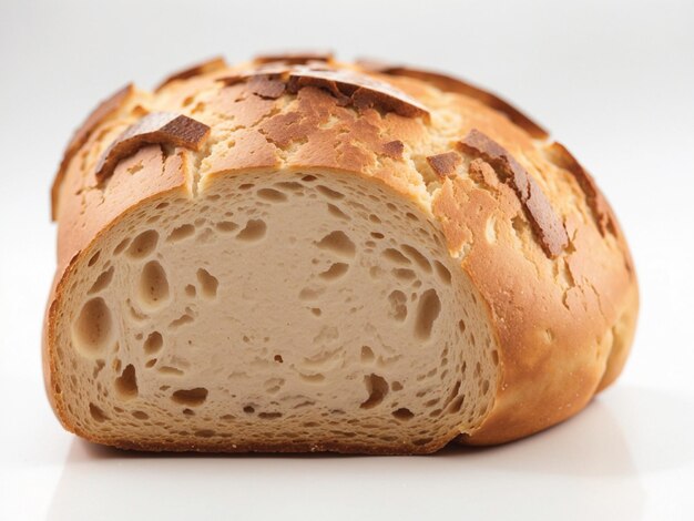 Foto di pane al latte soffice fatto in casa su uno sfondo chiaro