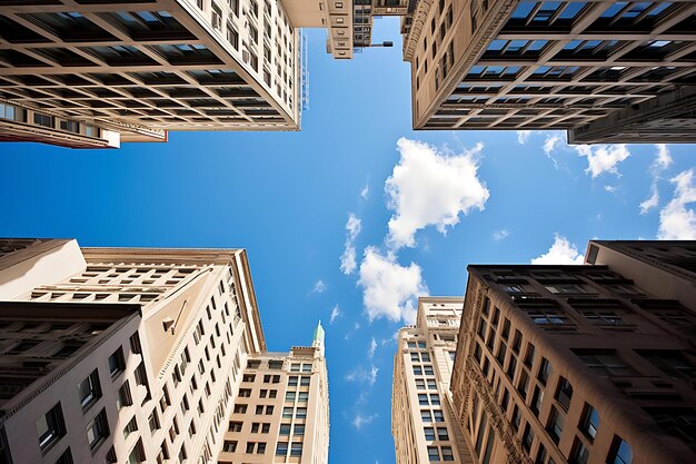 Foto di panorami urbani dinamici con nuvole e cielo limpido