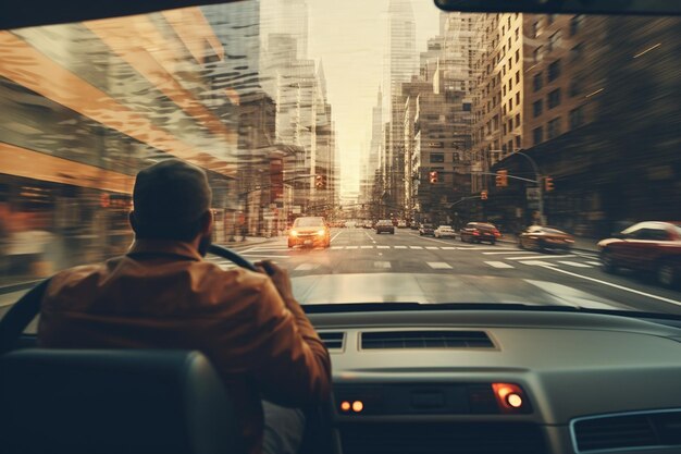 foto di persone che guidano macchine per la strada della città