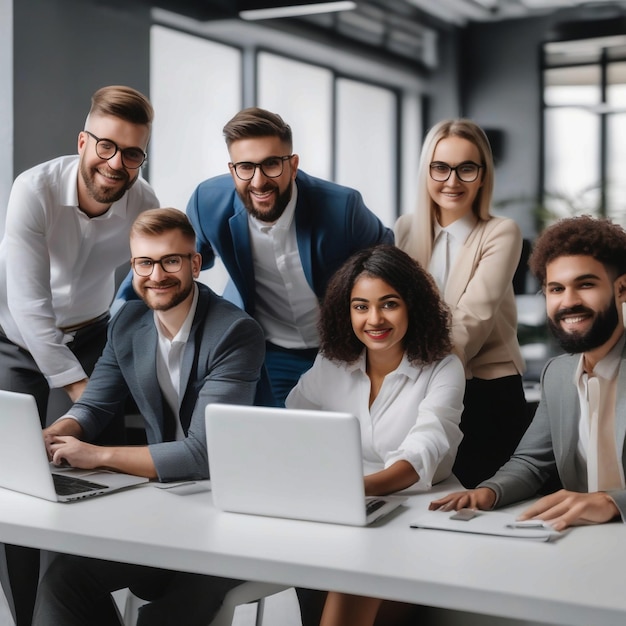 foto di persone con laptop in ufficio