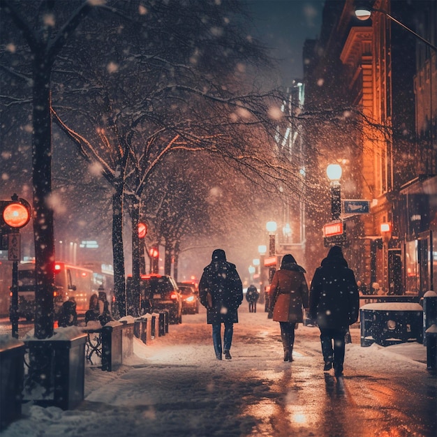 Foto di persone e neve Capodanno