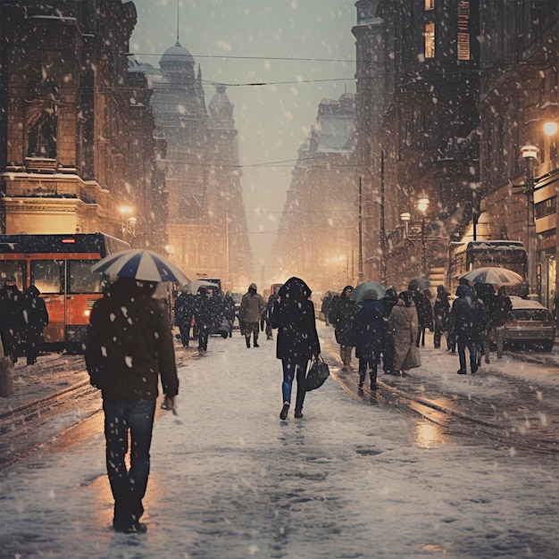 Foto di persone e neve Capodanno