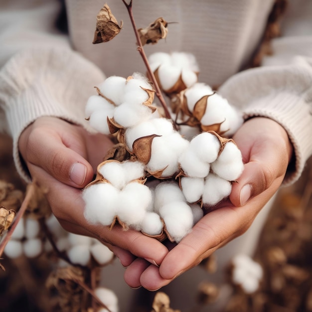 Foto di piante di cotone piene di vibrazioni fresche e momenti di fioritura